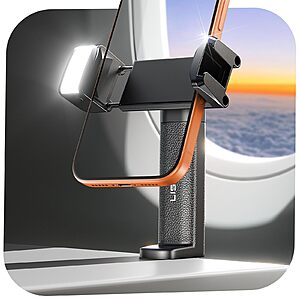 LISEN Phone Holder Travel Mount w/ LED Light for Planes & Travel $7.99 + Free Shipping w/ Prime or on $35+