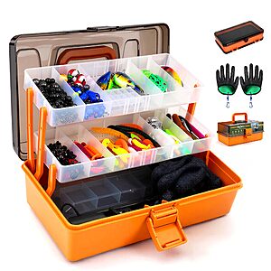 417-Piece Digoako Beginners' Tackle Set w/ 3-Layer Tackle Box and Bonus Small 2-Sided Organizer Box $22.79 + Free Shipping w/ Prime or on $35+