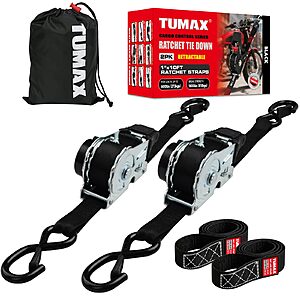 Amazon – TUMAX Retractable Ratchet Straps 2-Pack - $19.79 w/ Code