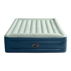 Intex Elevated 18" Pillow Rest Queen Air Mattress with Internal Pump - Off-White/Blue $44.99