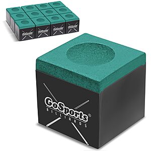 12-Pack GoSports Premium Pool Cue Chalk Cubes (Green) $4.90 + Free Shipping w/ Prime or on $35+