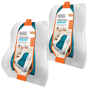2-Pack: BLACK+DECKER Memory Foam Lumbar Support Pillow with Cooling Gel $24.99 + Free S/H