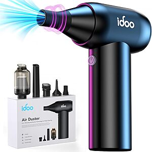 iDOO 2-in-1 Cordless Electric Air Duster & Mini Vacuum (Black) $18.99 + Free Shipping w/ Prime or on $35+