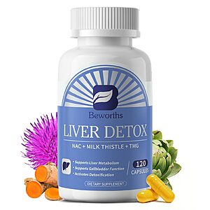 Amazon – Liver Cleanse Detox & Repair Supplement with NAC & Milk Thistle, 120ct - $9.79 w/ Code + 15% Discount