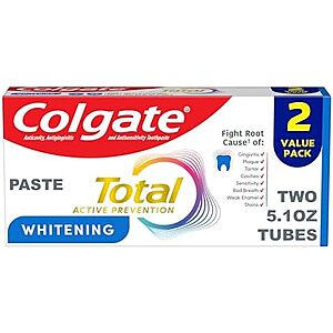 [SnS, AC] $4.88 | 2-Pack 5.1-Oz Colgate Total Whitening Toothpaste (Mint) at Amazon