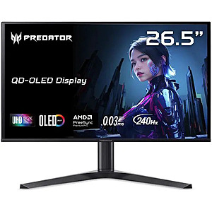 Acer Predator 27" 4K 240Hz QD-OLED (X27 X1bmiippruzx) + $50 Newegg Gift Card $599.99