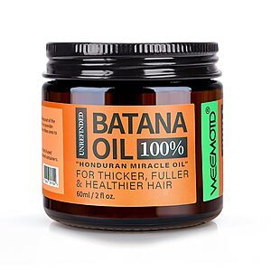 2-Oz WEEMOTD Unrefined Batana Hair Oil (Bright Coffee Scent) $4.99 + Free Shipping w/ Prime or on $35+