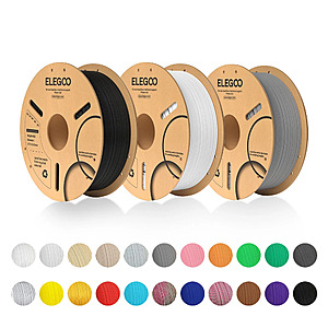 5KG Elegoo 3D Printer Filament (Mix & Match): ABS $45.56. PLA $43, Rapid PETG $38 + free s/h +More