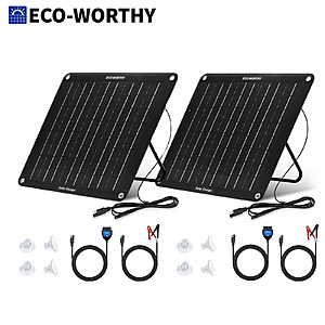 2-Pack ECO-WORTHY 10W Solar Battery Charger Maintainer $32 + Free Shipping