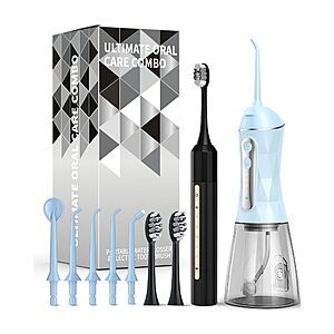 Lumivoid Water Flosser and Electric Toothbrush Combo,2-1 Oral Clean Kit, 5-Speed Sonic Electric Toothbrush & 4-Speed Portable Water Flosser $14.49 + Free Shipping