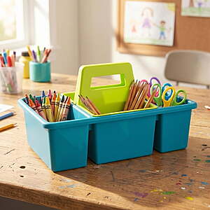 Pen+Gear: 2-in-1 Plastic Desk Organizer Supply Caddy (2 Colors) $4.88 + Free Shipping w/ Walmart+ or on $35+
