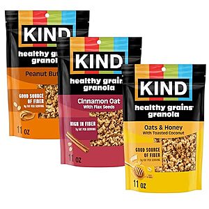 [SnS, AC] $9.52 | 3-Pack 11-Oz KIND Kind Healthy Grains Granola Variety Pack at Amazon