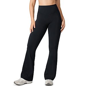 UNISSU Hugcurve No Front Seam High Waisted Flare Leggings for Women Bootcut Yoga Pants Buttery Soft Lounge Workout - 31.5'' Black Small $30