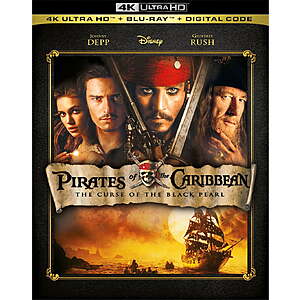 Pirates Of The Caribbean: Curse Of The Black Pearl (4K Ultra HD + Blu-ray + Digital Code) $15 Walmart.com