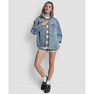 DKNY Jeans Women's Oversized Denim Trucker Jacket (Columbia, Sizes: XS-XL) $29.63 + Free Store Pickup at Macy's or Free Shipping on $39+
