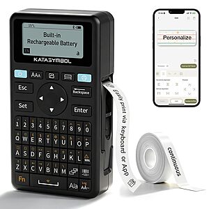SUPVAN E11 Keyboard & Bluetooth Label Maker w/ 4 Tapes $17.94 + Free Shipping w/ Prime or on $35+
