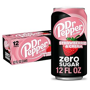 [SnS, AC] $13.84 | 3 × 12-Pack 12-Oz Dr Pepper Zero Strawberries and Cream Soda ($4.61 each) at Amazon (38.4￠ each)