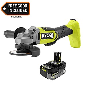 Ryobi ONE+ HP 18V Brushless Cordless 4-1/2 in. Angle Grinder with 4.0 Ah HIGH PERFORMANCE Battery $99