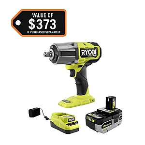 Ryobi ONE+ 18V Brushless Cordless 4-Mode 1/2 in. High Torque Impact Wrench Kit with 4.0 Battery and Charger $159