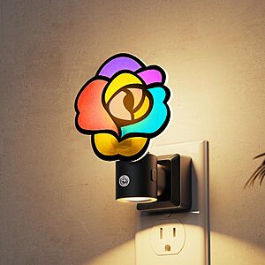 L LOHAS LED Plug-In Dimmable Night Light w/ Light Sensor: Gothic Rose $4.99 or 2 for $6.99 ($3.50 each), RGB Color Changing Circle $5.99 & More + Free Shipping w/ Prime or on $35+