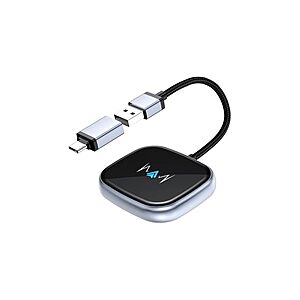 Wireless Auto Adapter, Wireless Carplay Adapter, Latest NFC Touchscreen Connectivity, Plug-and-Play for Android Devices (Android 11 and Above) $7.99