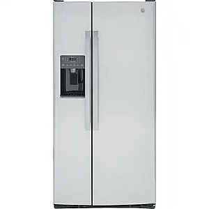 GE - 33 in. Wide 23.2 Cu. Ft. Side-by-Side Refrigerator with External Ice & Water Dispenser - Stainless Steel $1098.99