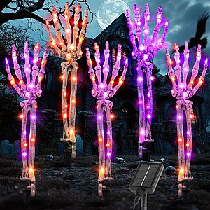 5-Pack Halloween Decorations Outdoor Solar Lighted Skeleton Arm Stakes $16 + Free Shipping w/ Prime or orders $35+