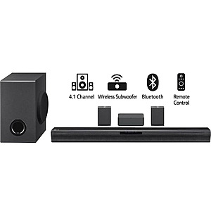 4.1 Channel LG SQC4R Sound Bar System w/ Wireless Rear Speakers & Subwoofer $119.96 + Free Shipping