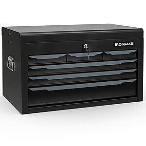 Costway 24 Inch Tool Chest Case with 6 Drawers and Top Storage (Black or Blue) $90 + Free Shipping