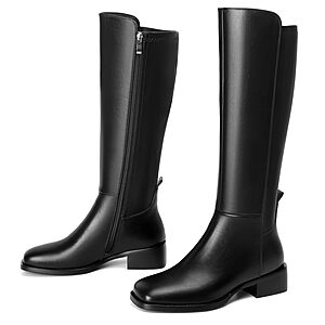 Vivianly Women's Knee-High Block Heel Square Toe Boots w/ Side Zipper (3 Colors) $20.49 + Free Shipping w/ Prime or on $35+