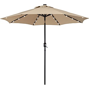Yaheetech 9' Solar Patio Umbrella w/Push Button Tilt & Crank (Various Colors) $40 + Free Shipping