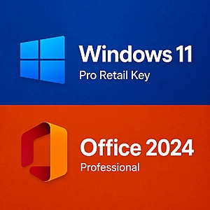 Windows 11 Pro + Microsoft Office Professional 2024 (Digital Download) $10