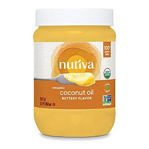 $13.76: Nutiva Coconut Oil for Cooking and Baking, Butter Flavor (29 fl oz)