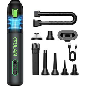 Amazon - Car Vacuum Portable Cordless, 21000Pa 4-in-1 Handheld Mini Vacuum Cleaner with 8 Attachments - $32.99