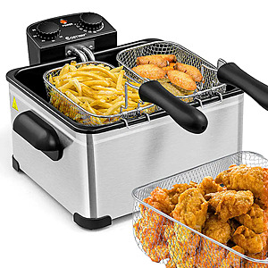 5.3-Quart Costway 1700W Electric Deep Fryer w/ Triple Basket (Black/Silver) $56.99 + Free Shipping $59.99