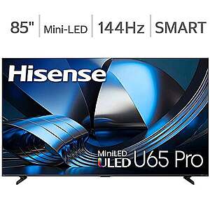 Hisense 85" U65 Pro 4K ULED 144Hz MiniLED Smart TV w/ Allstate 3-Year Protection Plan Bundle Included for 5 Years of Total Coverage $1099.99