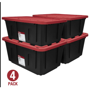 4-Pack Hyper Tough 27-Gallon Stackable Storage Bin Containers w/ Snap-On Lid $32 + Free Shipping w/ Walmart+ or on $35+
