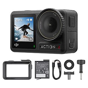 DJI Osmo Action 4 Essential Combo, Waterproof Action Camera Vlogging Camera, & More $199