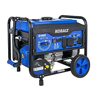 Kobalt 5250 Starting / 4250 Running Watt Gas and Propane Dual fuel Portable Generator, $399, Lowe's