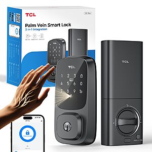 TCL Palm Vein Smart Lock D1 Pro, Keyless Entry Door Lock for Front Door $75