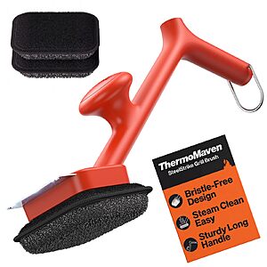 ThermoMaven Bristle-Free BBQ Grill Brush - No Wire Risk Steam Cleaner Removes Burnt Grease Fast - 17" Cool-Touch Handle, Scraper & 3 Replaceable Heads for Gas $32.88