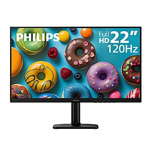 Philips 22 Inch Computer Monitor FHD 120Hz Overclocked IPS VESA(22E2N1100) $64.99 + Free S&H at Amazon