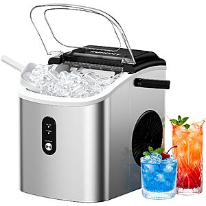EUHOMY Ice Maker Countertop with Handle, 9 Ice Cubes Ready in 6 Mins, various colors, from $66.84