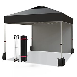GarveeLife 10x10 Pop Up Canopy Tent, Portable Instant Commercial Canopy with 1 Sidewall $69.94
