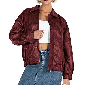 PRETTYGARDEN Women's Faux Leather Oversized Moto Jacket (Various) from  $16.13 + Free Shipping w/ Prime or on $35+