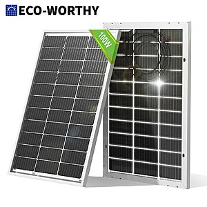 ECO-WORTHY 100W 12V Bifacial Monocrystalline Solar Panel $41.60 + Free Shipping