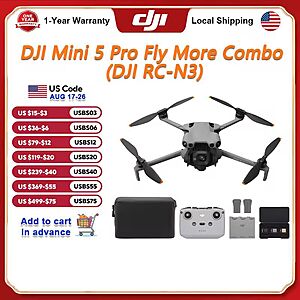 DJI Mini 5 Pro Fly More Combo DJI RC-N3 Vlog Camera Drone 4K/60fps HDR video $728.70 + Free Shipping
