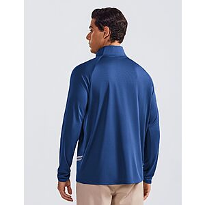 PINSPARK Men's 1/4 Zip Pullover Quarter Zip Athletic Golf Shirts $8.99