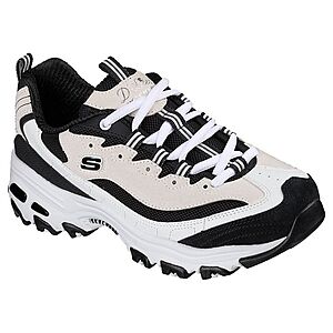 Skechers D'Lites Women's Lace-Up Fashion Sneaker Shoes (Black White Tan, Light Pink) $22.49 + Free Shipping on $49+