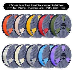 SUNLU 10kg PETG MixColor 3D Printer Filament 10kg Bundle 1.75mm 230mm/s $80.5 + Free Shipping